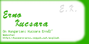 erno kucsara business card